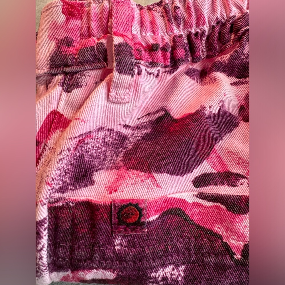 Rare NWOT Big Bud Press Walk Of Fame Paint Stamped Camo Work Pants Pink … - Picture 9 of 14
